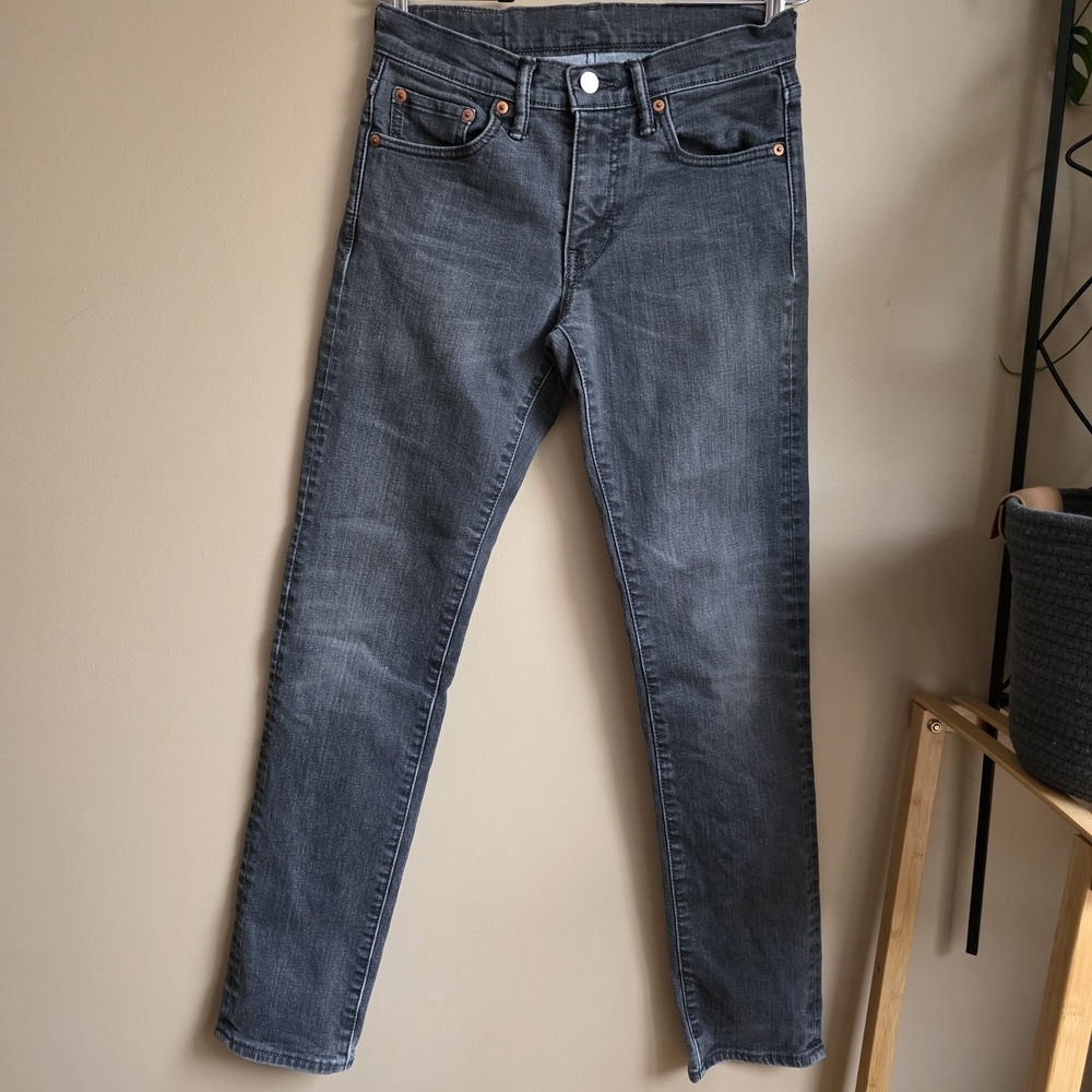 Levi's 511 Slim Fit Jeans W28 L32 Faded Gray Washed Black Denim Low Rise Y2K
